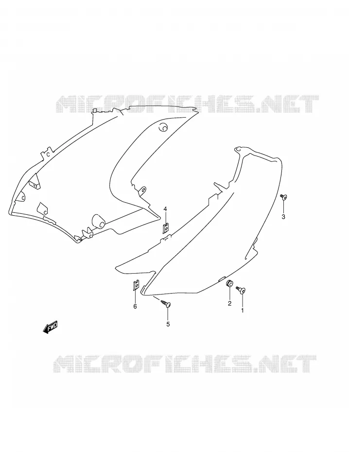 SUPPORTS / FIXATIONS CARENAGES Suzuki MOTO 650 V-STROM 2006  DL650K6(E2)