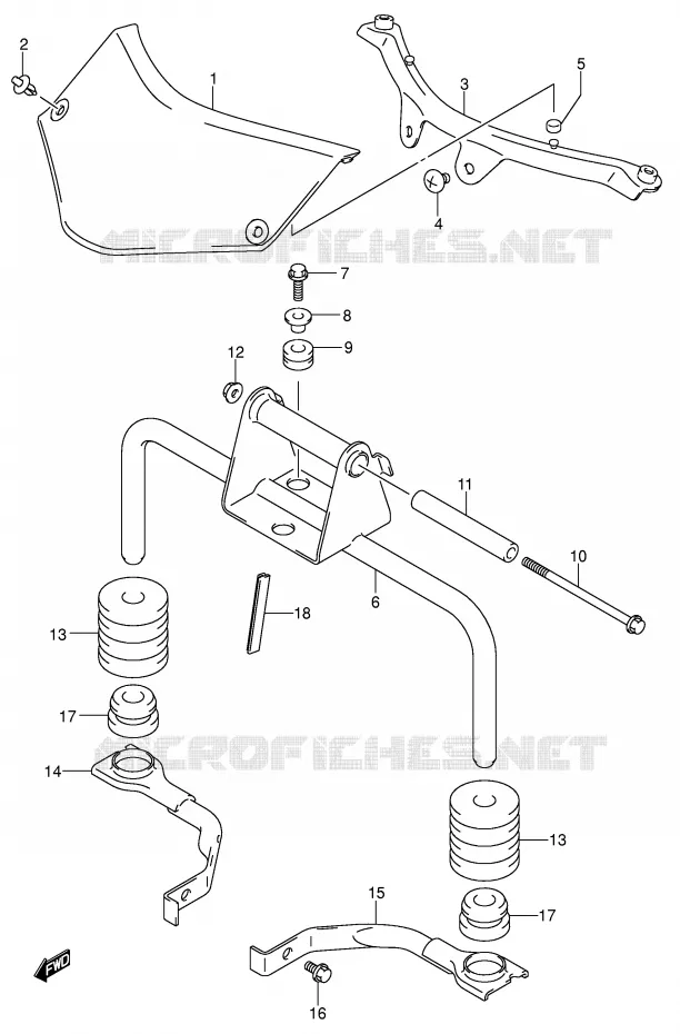 SUPPORTS AVANT Suzuki MOTO 1000 V-STROM 2005  DL1000K5(E2)