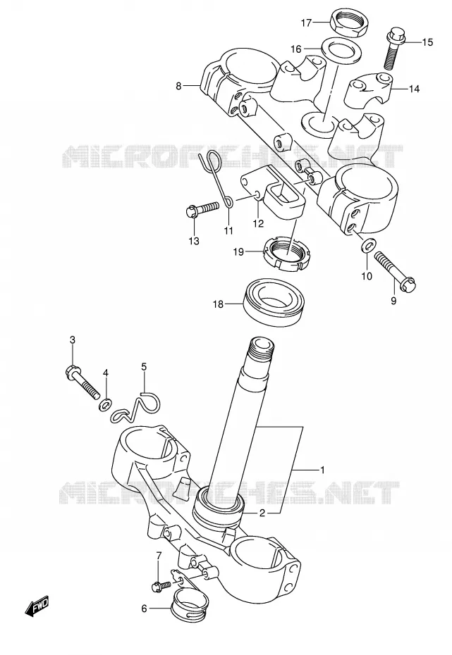 TE DE FOURCHE (E1,P37) Suzuki MOTO 400 DR-Z 2007  DR-Z400EK7(E1)