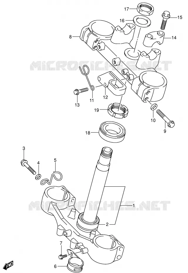 TE DE FOURCHE (VOIR NOTE) Suzuki MOTO 400 DR-Z 2002  DR-Z400K2(E1)