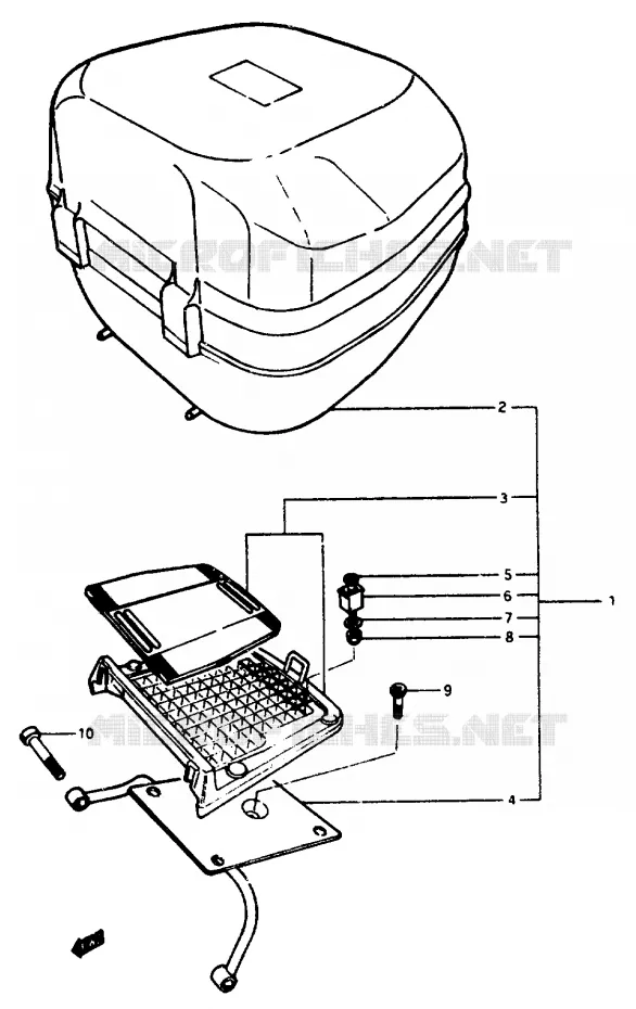 TOP CASE (OPTIONNEL) Suzuki SCOOTER 50 AP 1995  AP50S(R/S/T)