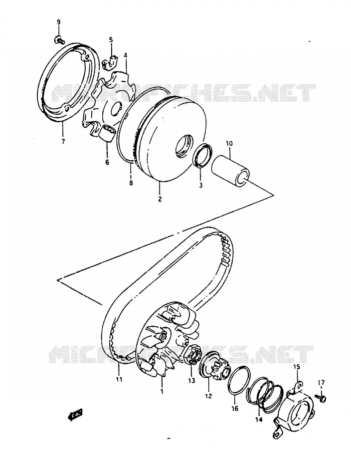 TRANSMISSION (1) Suzuki SCOOTER 100 ADDRESS 1994  AH100R