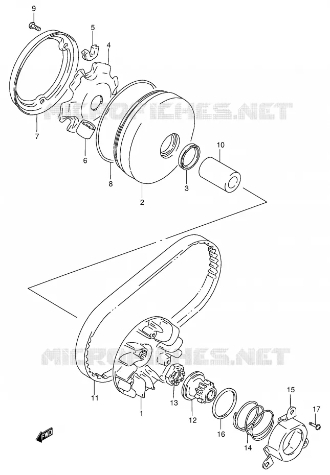 TRANSMISSION (1) Suzuki SCOOTER 100 ADDRESS 1997  AG100V(E71)