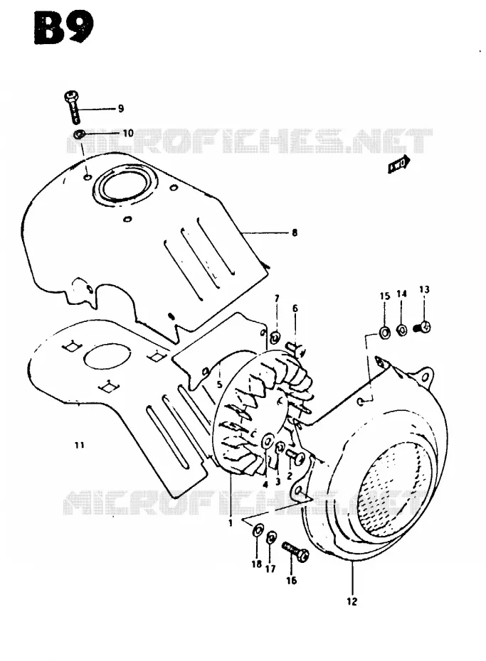 VENTILATEUR DE REFROIDISSEMENT (MODELE Z) Suzuki SCOOTER 50 CS 1982  CS50DZ(Z/D)
