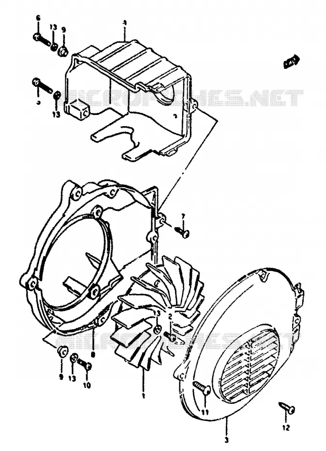 VENTILATEUR DE REFROIDISSEMENT Suzuki SCOOTER 50 ADDRESS 1994  AH50GR(N/R)