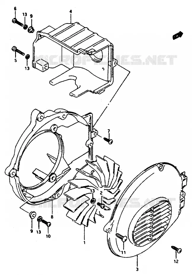 VENTILATEUR DE REFROIDISSEMENT Suzuki SCOOTER 50 AP 1995  AP50S(R/S/T)