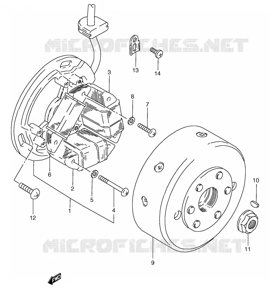 ALLUMAGE ROTOR - STATOR Suzuki MOTO 80 RG 1985  RG80CF(E4)