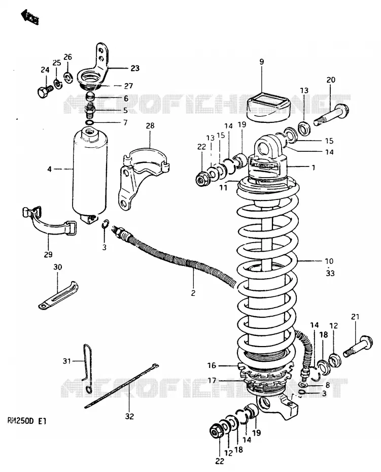 AMORTISSEUR MODELE Z Suzuki MOTO 250 RM 1983  RM250D(Z/D)