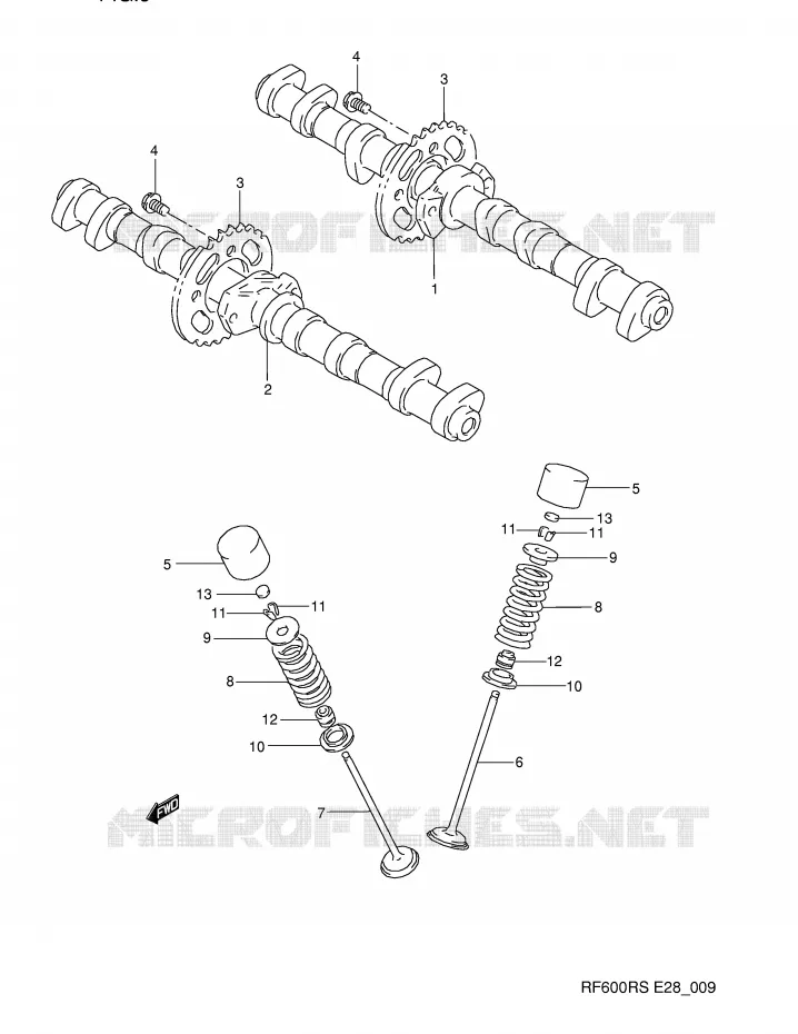 ARBRE A CAMES - SOUPAPES Suzuki MOTO 600 RF 1993  RF600RP(E28)