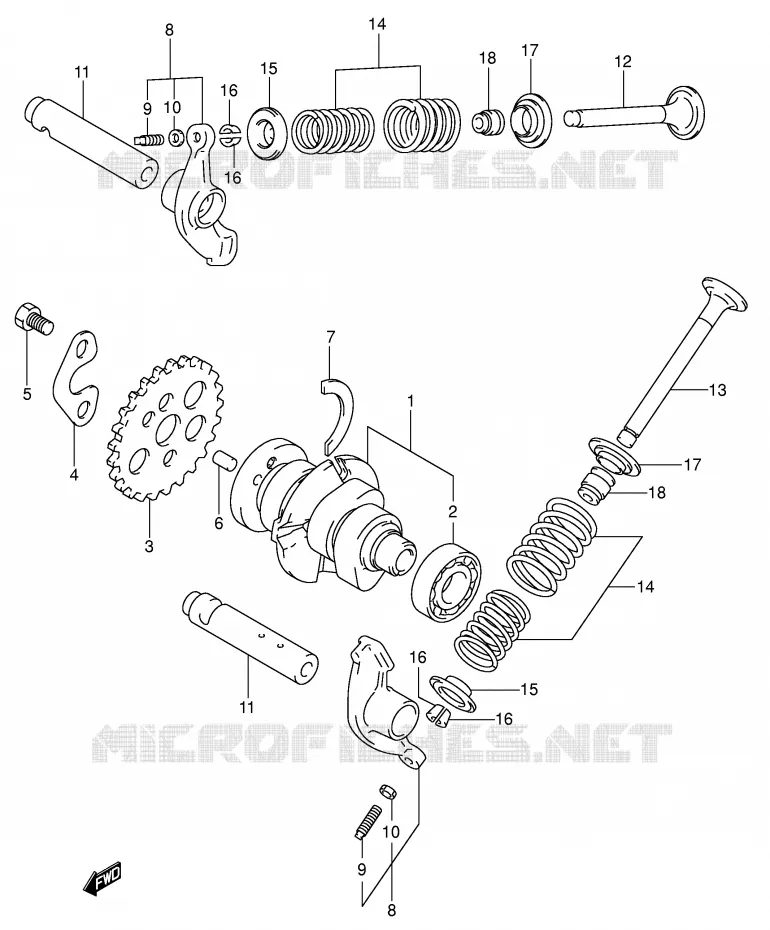 ARBRE A CAMES - SOUPAPES Suzuki SCOOTER 125 UE 2001  UE125CTK1(P2)