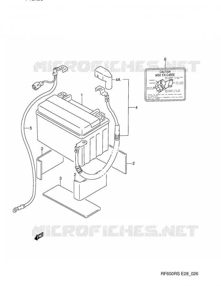 BATTERIE Suzuki MOTO 600 RF 1994  RF600RR(E28)