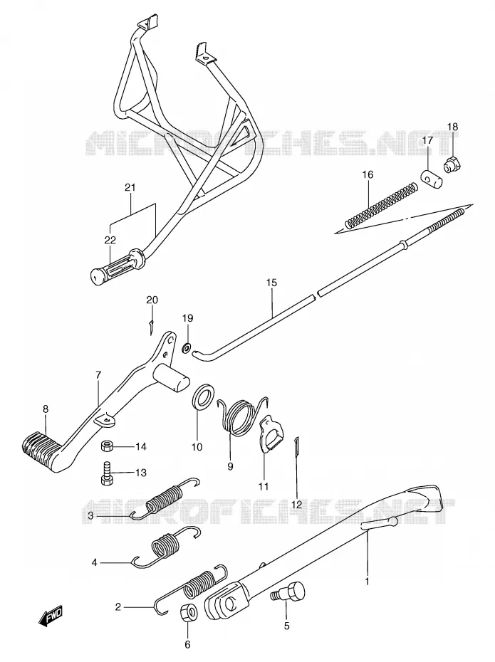 BEQUILLE - PEDALE DE FREIN ARRIERE Suzuki MOTO 80 RG 1991  RG80M(E4)