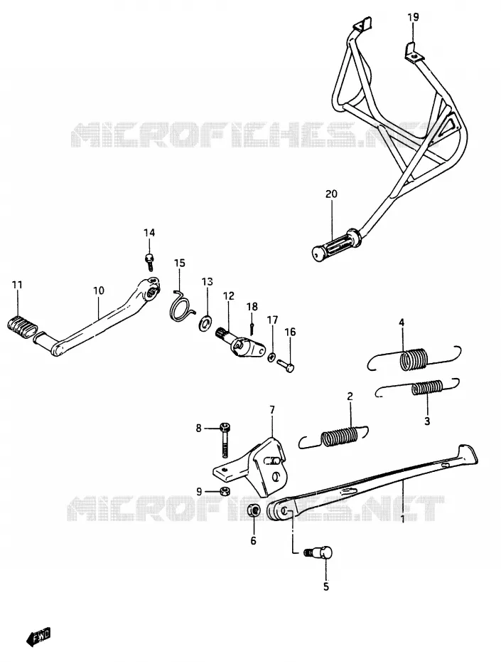 BEQUILLE Suzuki MOTO 250 RG 1987  RG250CH(G/H)