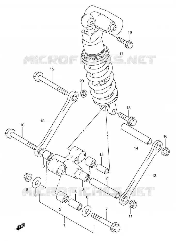 BIELLETTE DE SUSPENSION ARRIERE Suzuki MOTO 250 RG 1997  RGV250V(E1)