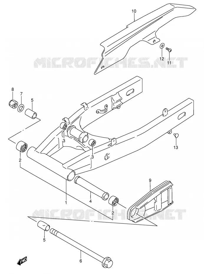 BRAS OSCILLANT ARRIERE (MODELE P/R/S) Suzuki MOTO 600 RF 1994  RF600RUR(E2)