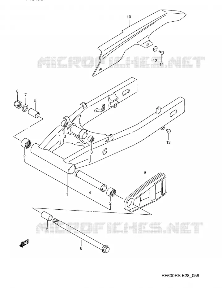 BRAS OSCILLANT ARRIERE Suzuki MOTO 600 RF 1995  RF600RS(E28)