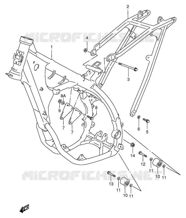 CADRE Suzuki MOTO 125 RM 1997  RM125V(E2)
