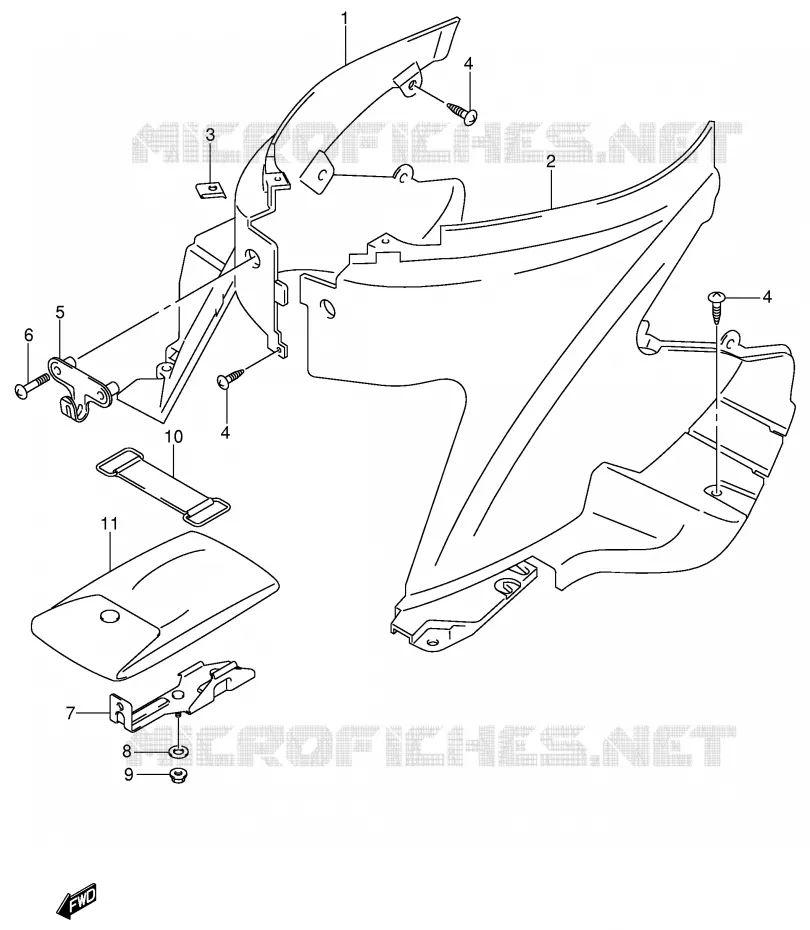 CARENAGE AVANT Suzuki SCOOTER 125 UE 2001  UE125CTK1(P2)