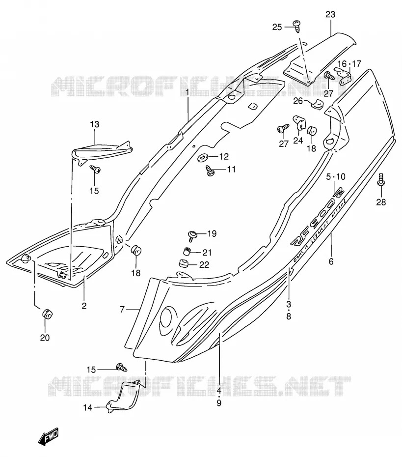 CARENAGES ARRIERE  (MODELE W) Suzuki MOTO 900 RF 1998  RF900RW(E2)