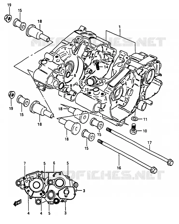 CARTER Suzuki MOTO 50 RG 1983  RG50WD(D/E/F/1/G/J/K)