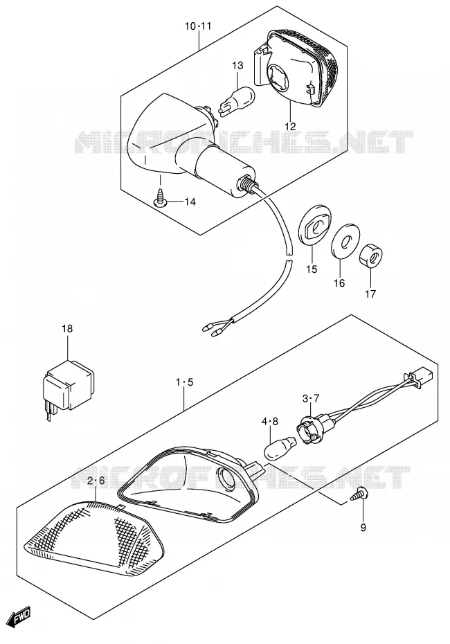 CLIGNOTANTS AVANT Suzuki SCOOTER 125 UE 2001  UE125CTK1(P2)