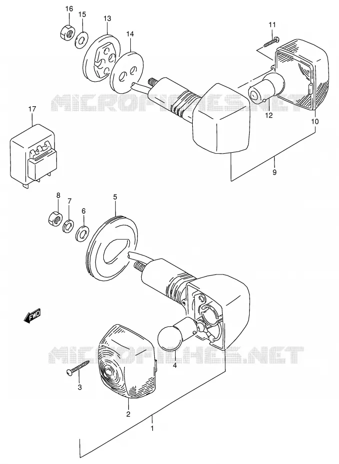 CLIGNOTANTS Suzuki MOTO 125 RG 1992  RG125FUN(E18)