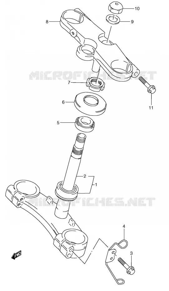 COLONNE DE DIRECTION Suzuki MOTO 250 RG 1992  RGV250N(E24)