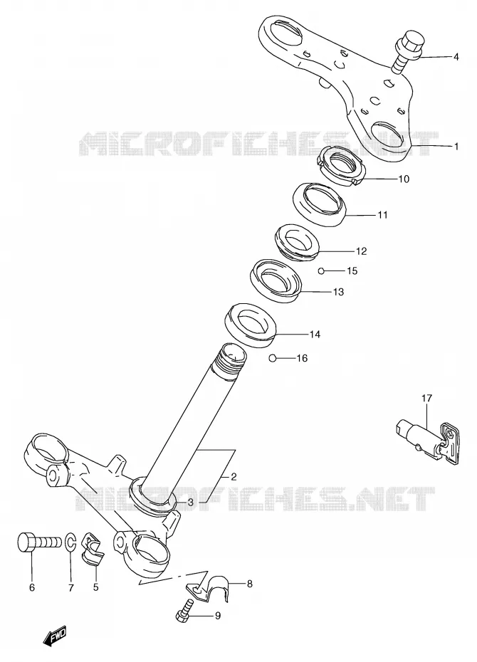 COLONNE DE DIRECTION Suzuki MOTO 80 RG 1985  RG80CF(E4)