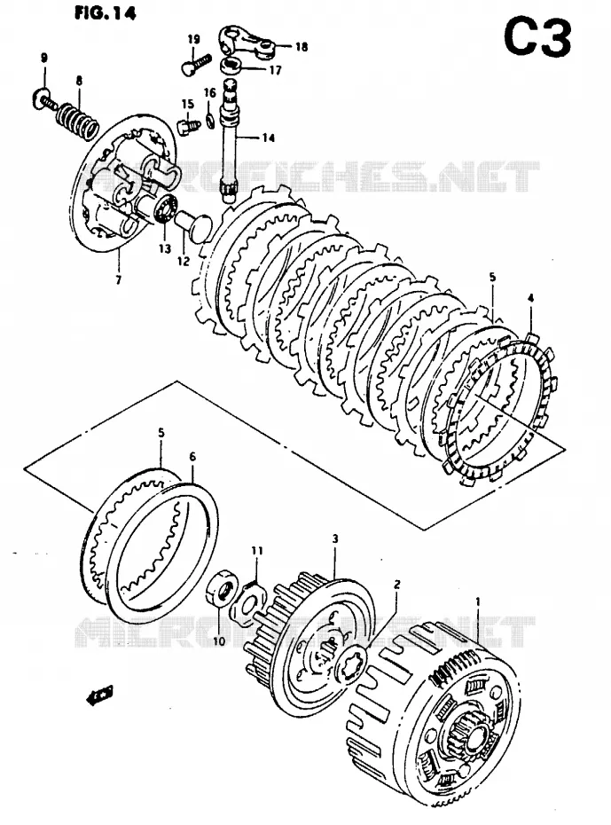 EMBRAYAGE Suzuki MOTO 125 RG 1993  RG125FP(N/P/R)