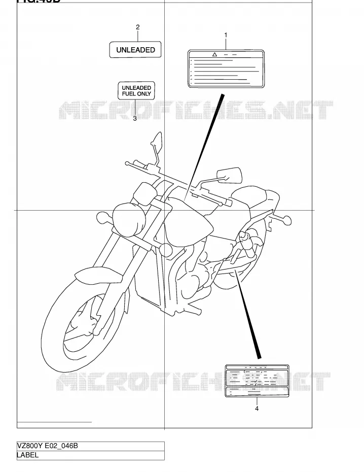 ETIQUETTE (MODELE K2/K3) Suzuki MOTO 800 MARAUDER 2000  VZ800Y(E2)