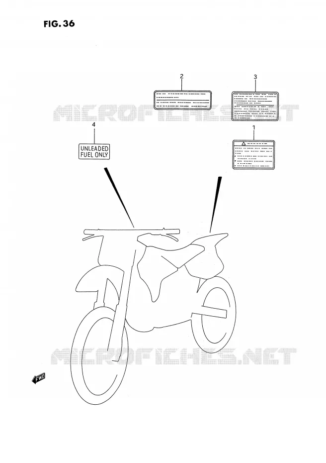 ETIQUETTE Suzuki MOTO 250 RM 1995  RM250S(E2)