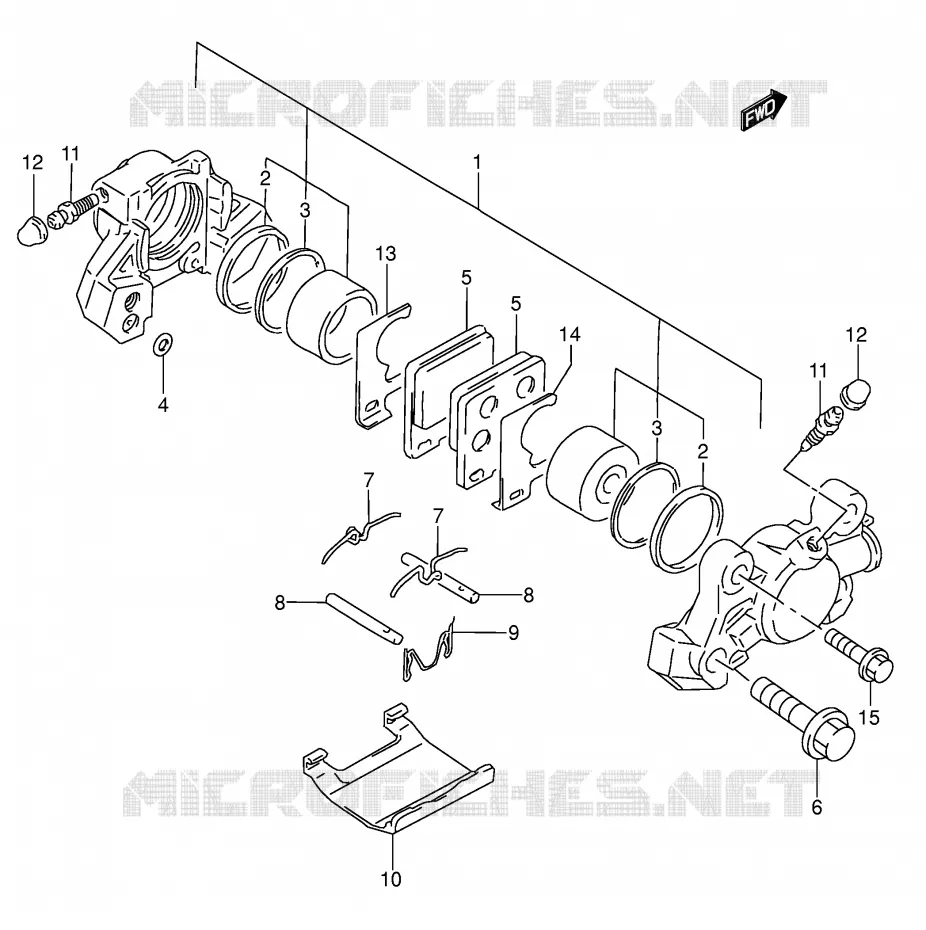 ETRIER DE FREIN ARRIERE (MODELE P/R) Suzuki MOTO 600 RF 1994  RF600RUR(E2)