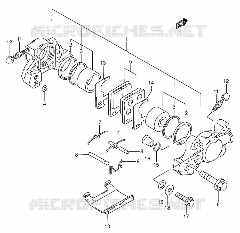 ETRIER DE FREIN ARRIERE (MODELE S) Suzuki MOTO 600 RF 1996  RF600RT(E2)