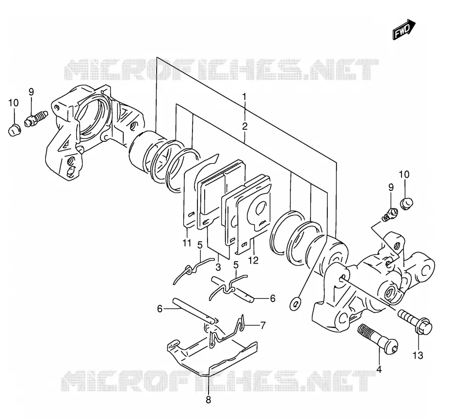 ETRIER DE FREIN ARRIERE (MODELE T/V) Suzuki MOTO 600 RF 1994  RF600RUR(E2)
