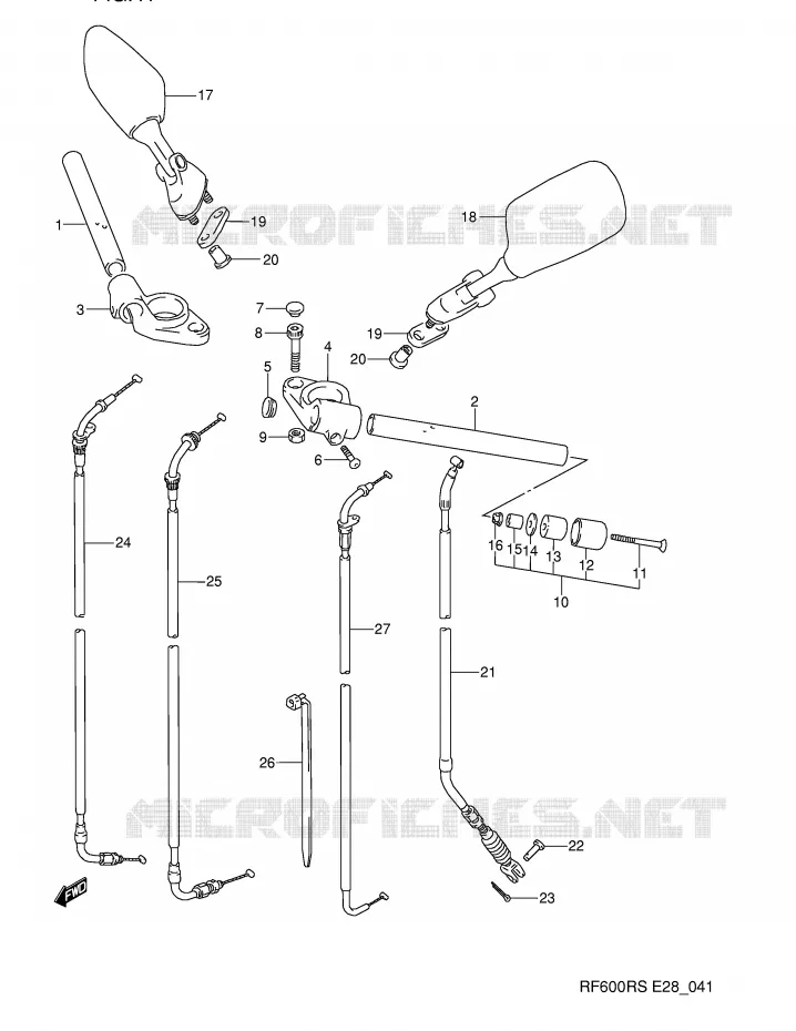 GUIDON (MODELE P) Suzuki MOTO 600 RF 1994  RF600RR(E28)