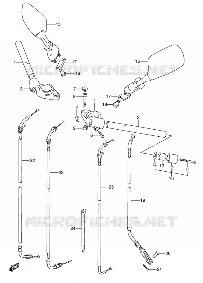 GUIDON (MODELE R/S/T/V) Suzuki MOTO 600 RF 1994  RF600RR(E2)