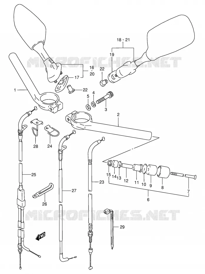 GUIDON Suzuki MOTO 125 RG 1993  RG125FUP(E18)