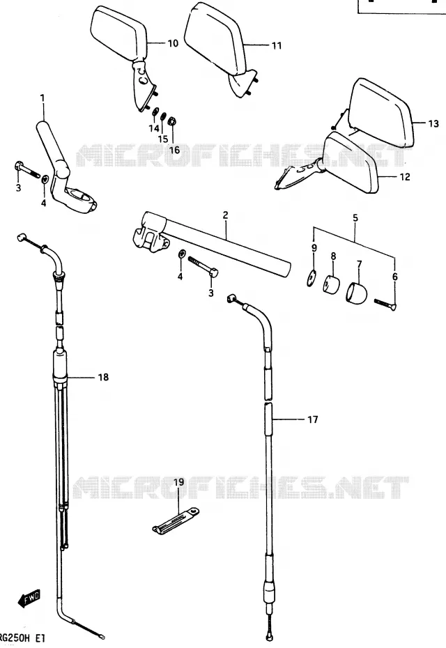 GUIDON Suzuki MOTO 250 RG 1987  RG250FH(G/H)