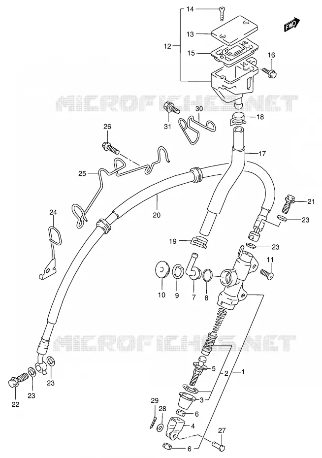 MAITRE CYLINDRE ARRIERE Suzuki MOTO 125 RG 1993  RG125FUP(E18)
