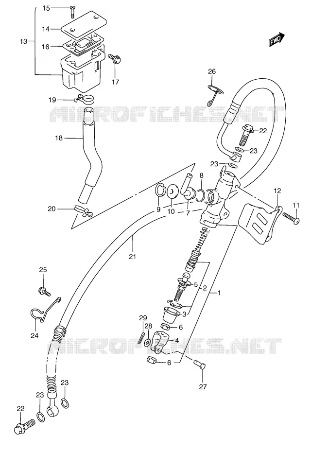 MAITRE CYLINDRE ARRIERE Suzuki MOTO 250 RG 1994  RGV250R(E24)