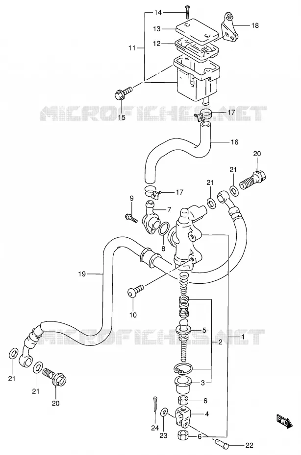 MAITRE CYLINDRE ARRIERE Suzuki MOTO 900 RF 1995  RF900RS(E2)