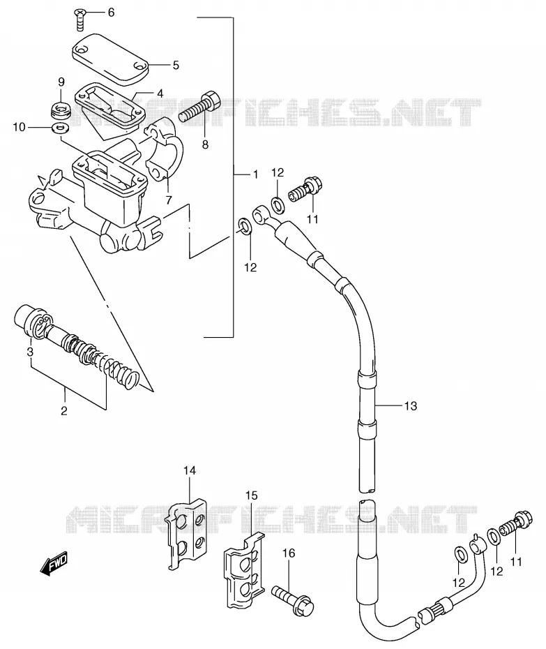 MAITRE CYLINDRE AVANT (MODELE X/Y) Suzuki MOTO 125 RM 1999  RM125X(E2)