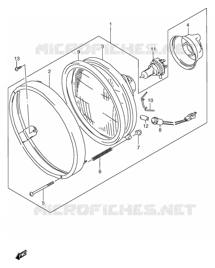 PHARE (E2,E24) Suzuki MOTO 800 MARAUDER 2000  VZ800Y(E2)