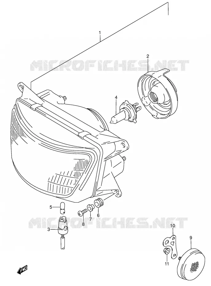 PHARE (MODELE P/R) Suzuki MOTO 600 RF 1995  RF600RS(E2)
