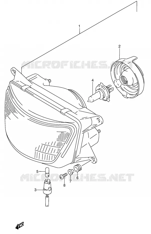 PHARE (MODELE S) Suzuki MOTO 600 RF 1995  RF600RUS(E2)