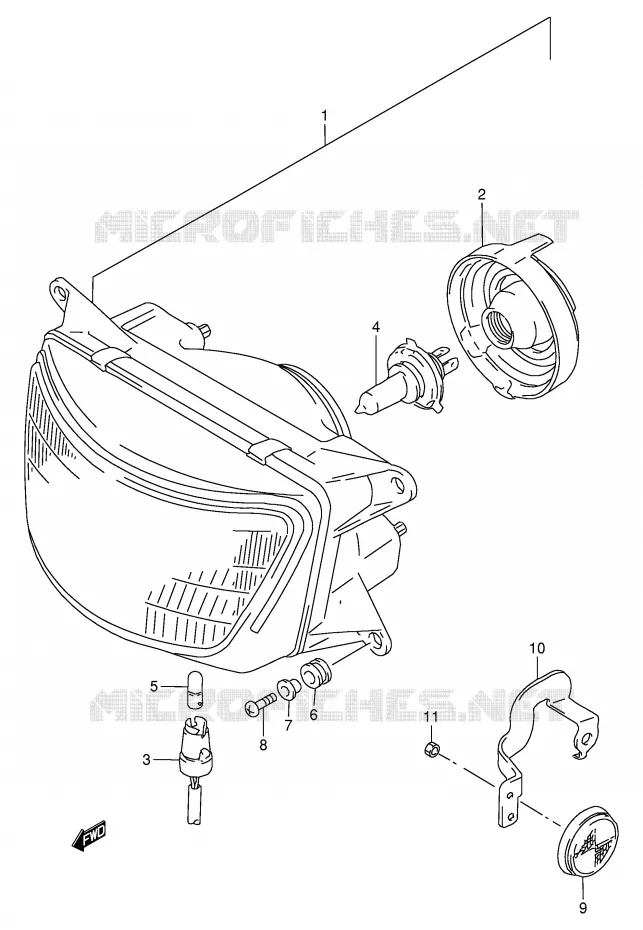 PHARE (MODELE T/V/W) Suzuki MOTO 900 RF 1996  RF900RT(E2)