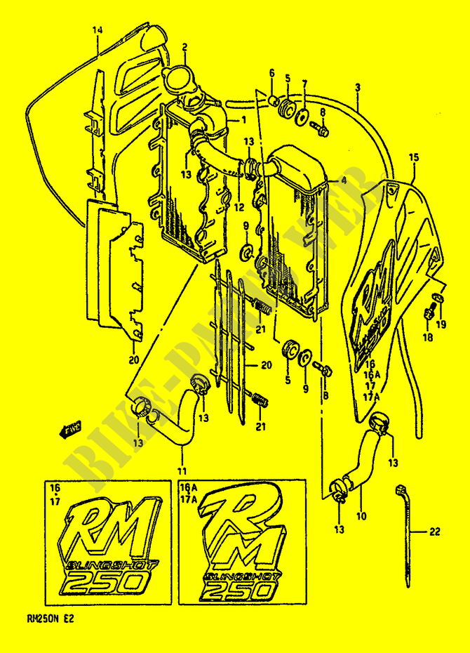 RADIATEUR (MODELE K/L) pour Suzuki RM 250 1989