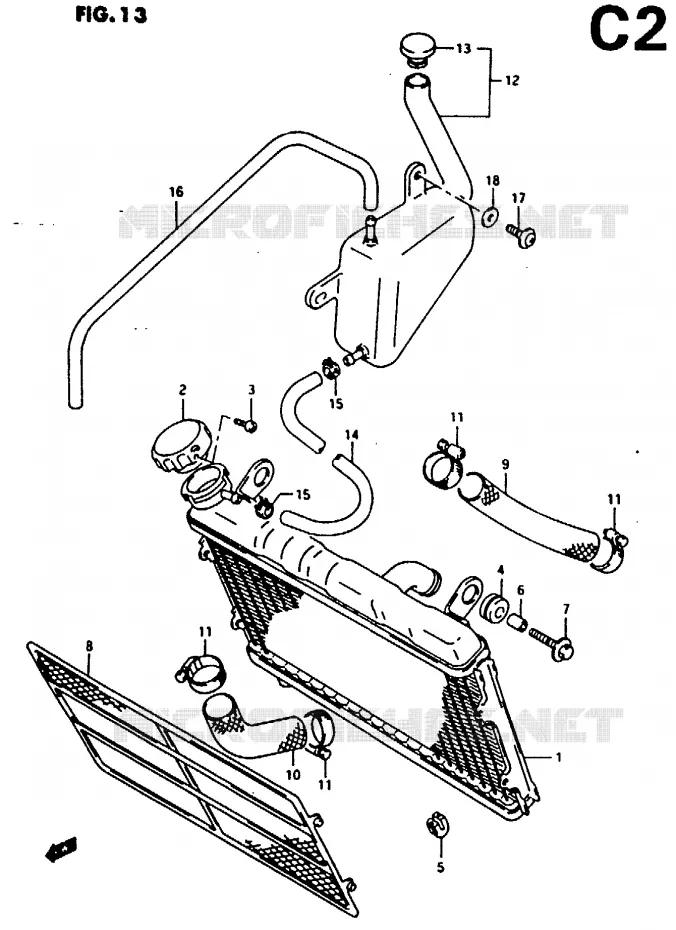 RADIATEUR Suzuki MOTO 125 RG 1993  RG125FP(N/P/R)