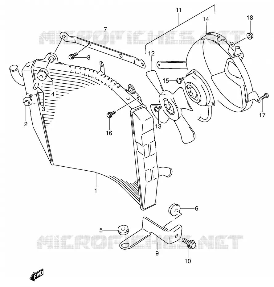 RADIATEUR Suzuki MOTO 600 RF 1996  RF600RUT(E2)