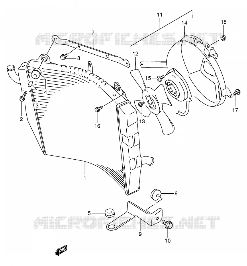 RADIATEUR Suzuki MOTO 900 RF 1994  RF900RR(E2)